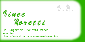 vince moretti business card